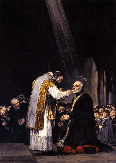 Francisco de Goya La ultima comunien de san Jose de Calasanz oil painting image